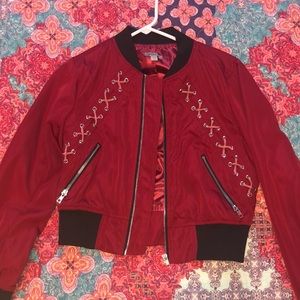 Cropped red/maroon jacket
